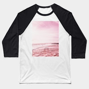 Landscape, Pink sunset, Ombre, Scandinavian art, Modern art, Wall art, Print, Minimalistic, Modern Baseball T-Shirt